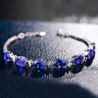 2021 luxury aaa blue zircon charm bracelet for women trendy silver plated designer female jewelry birthstone valentine gifts