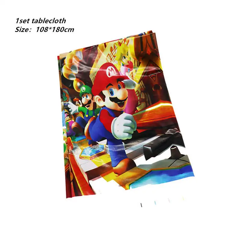 Тематические вечерние одноразовые столовые приборы Super Mario bros тарелки баннеры