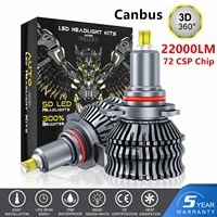 canbus 72 csp 6 sides 3d 360 h7 led car headlights bulbs 22000lm h11 h8 h9 h1 9005 hb4 9006 110w auto fog lights turbo headlamp