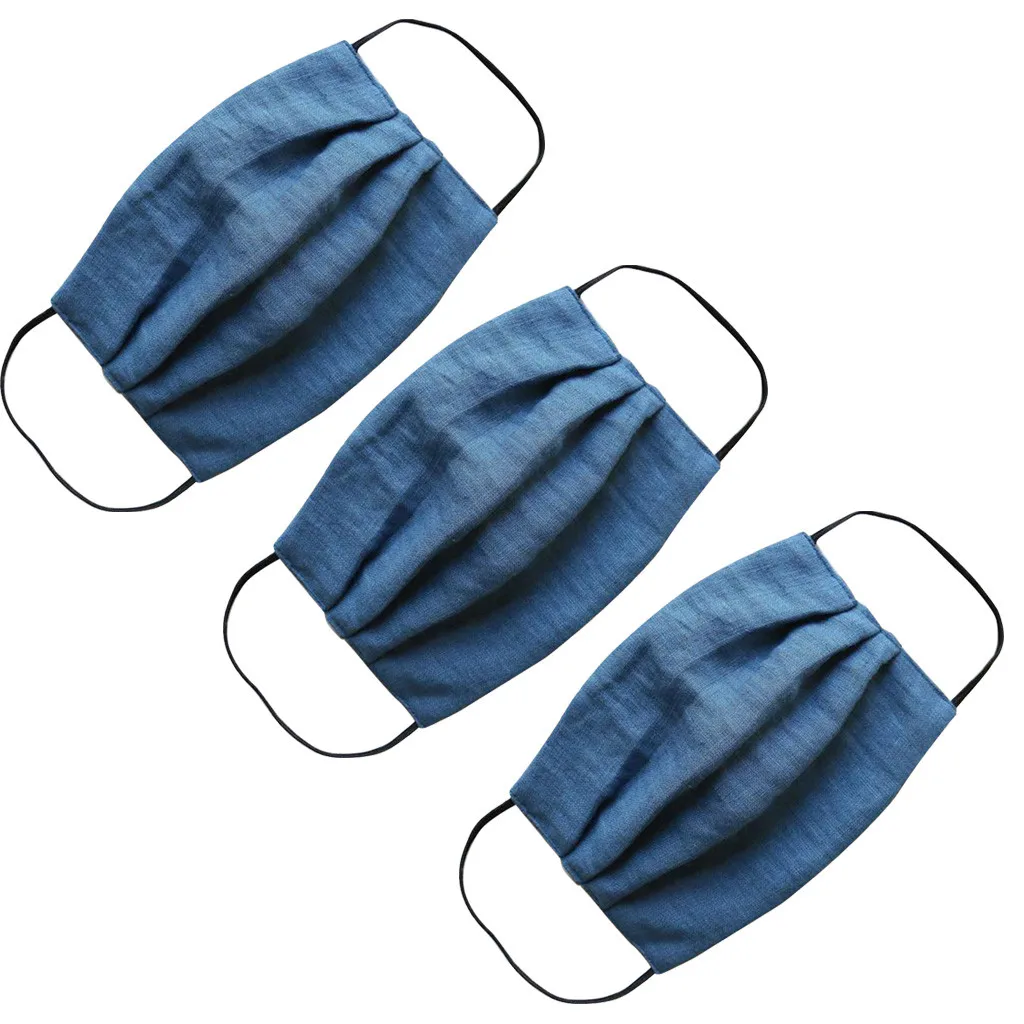 

3pc Natural Linen Adult Windproof Foggy Haze Pm2.5 Face Mask Windproof Mouth-muffle Fashion Masks Mascarilas