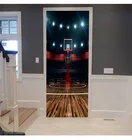 Современное настенное украшение, городская баскетбольная площадка, 3D дверная наклейка, самоклеящиеся водонепроницаемые обои, постер, художественные дверные настенные наклейки