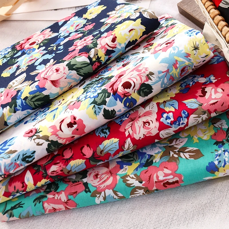 Хлопковая винтажная ткань с принтом розы JIHONG TEXTILE TJ1388