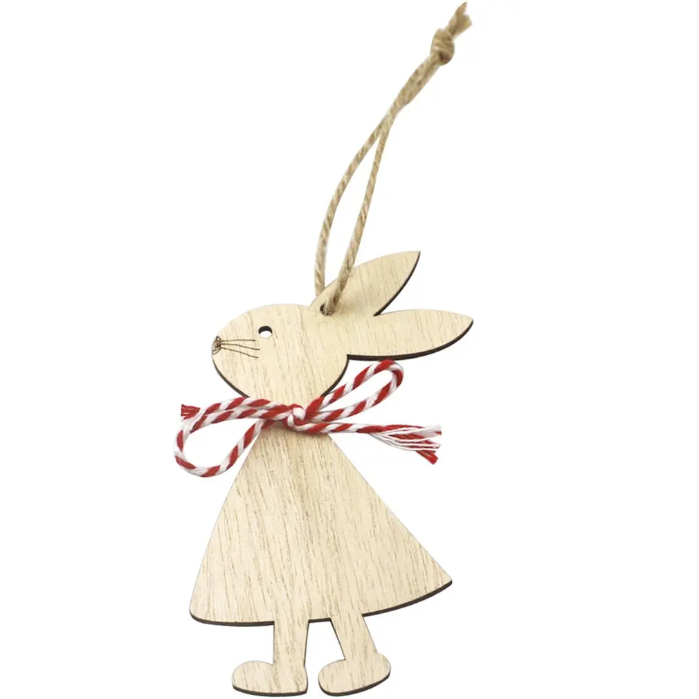 

Easter Rabbit Wooden Ornaments Easter Bunny Hanging Pendant Wooden Crafts Decoration Home Decoration Cute Labels Crafts Gift