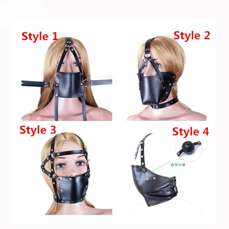 Женская маска-кляп с защитой от срыва Полный головной ремень бандаж для рта