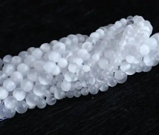 Подлинные круглые ювелирные украшения из белого кошачий глаз Кальцита селенита |