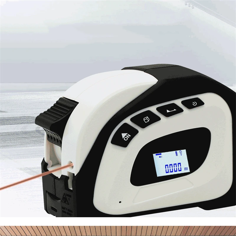 

Pro Digital Multi-function Measure Tape Infrared Laser Distance Meter Measuring Tool Range Finder Roll Cord Mode Gauge Tool