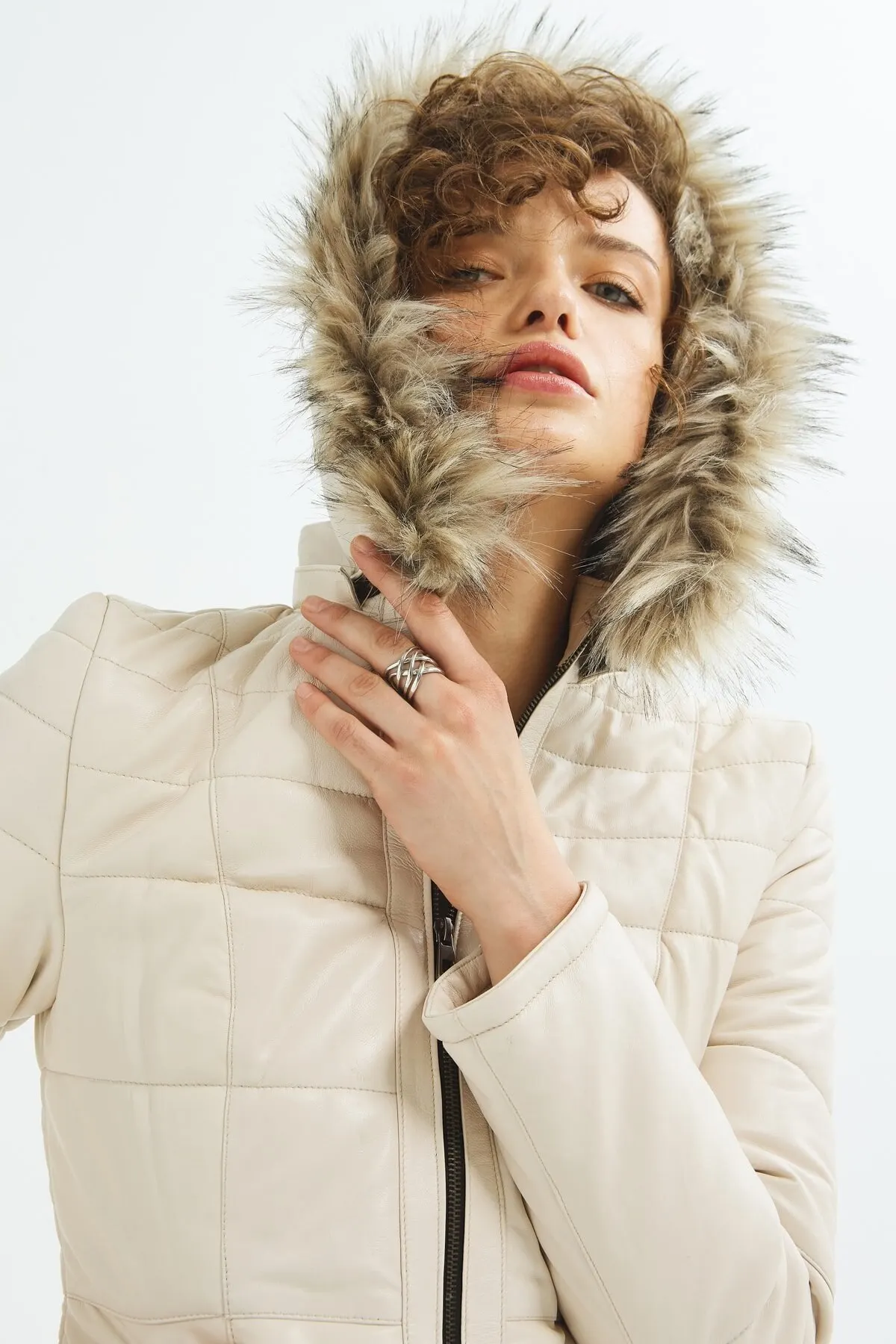 Genuine Leather women's hooded overcoat real sheepskin red sports inflatable jacket autumn winter season clothing new fashion clothing