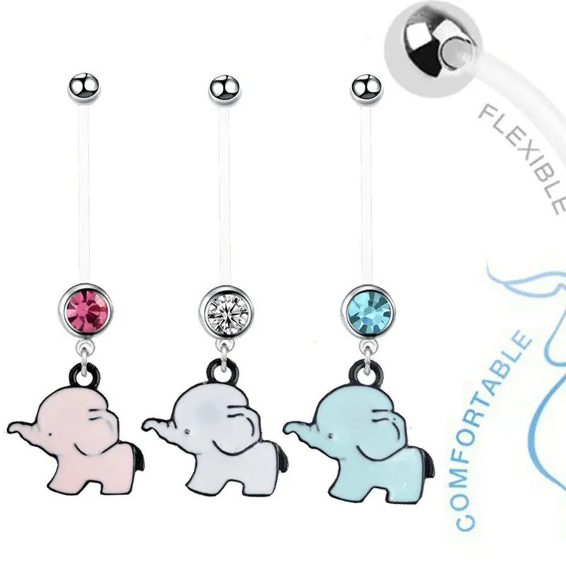 1 шт. милый слон кольцо для живота беременных штанги белые эластичные 22 мм 14 г |