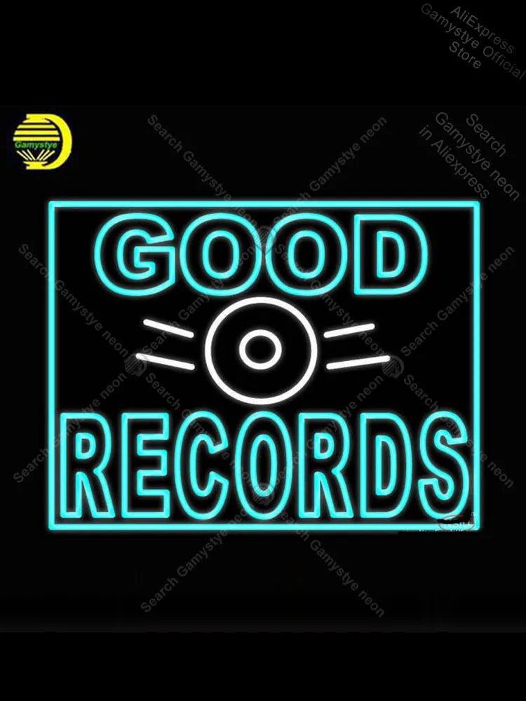 

Neon Sign for Blue Good Records neon bulb Sign Decor wall Light Room neon light decor lampara neon coron neon signs Cold Neon