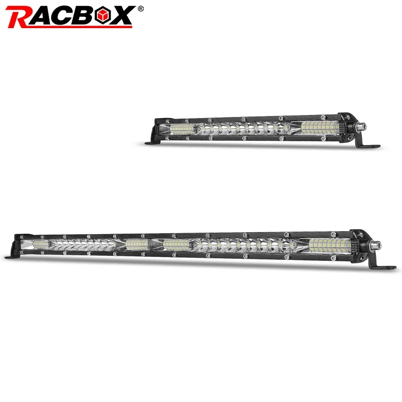 RACBOX 10 20 30 дюймов ультра тонкий светодиодный светильник бар комбо для Jeep UAZ трактор 4x4 грузовик Лодка внедорожник ATV UTV 12 В 24 в автомобиль модифицированный Стайлинг