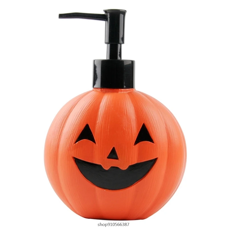 

Halloween Resin Pumpkin Shape Refillable Empty Bottle Shampoo Lotion Soap Liquid Dispenser Hand Sanitizer Container Wholesales