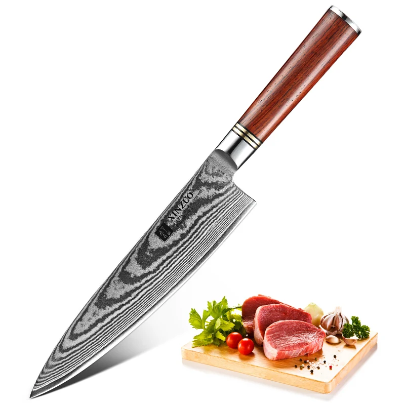 XINZUO 8 ''дюйма шеф-повара Ножи японский 67 слоев Дамаск Сталь Gyuto нож для