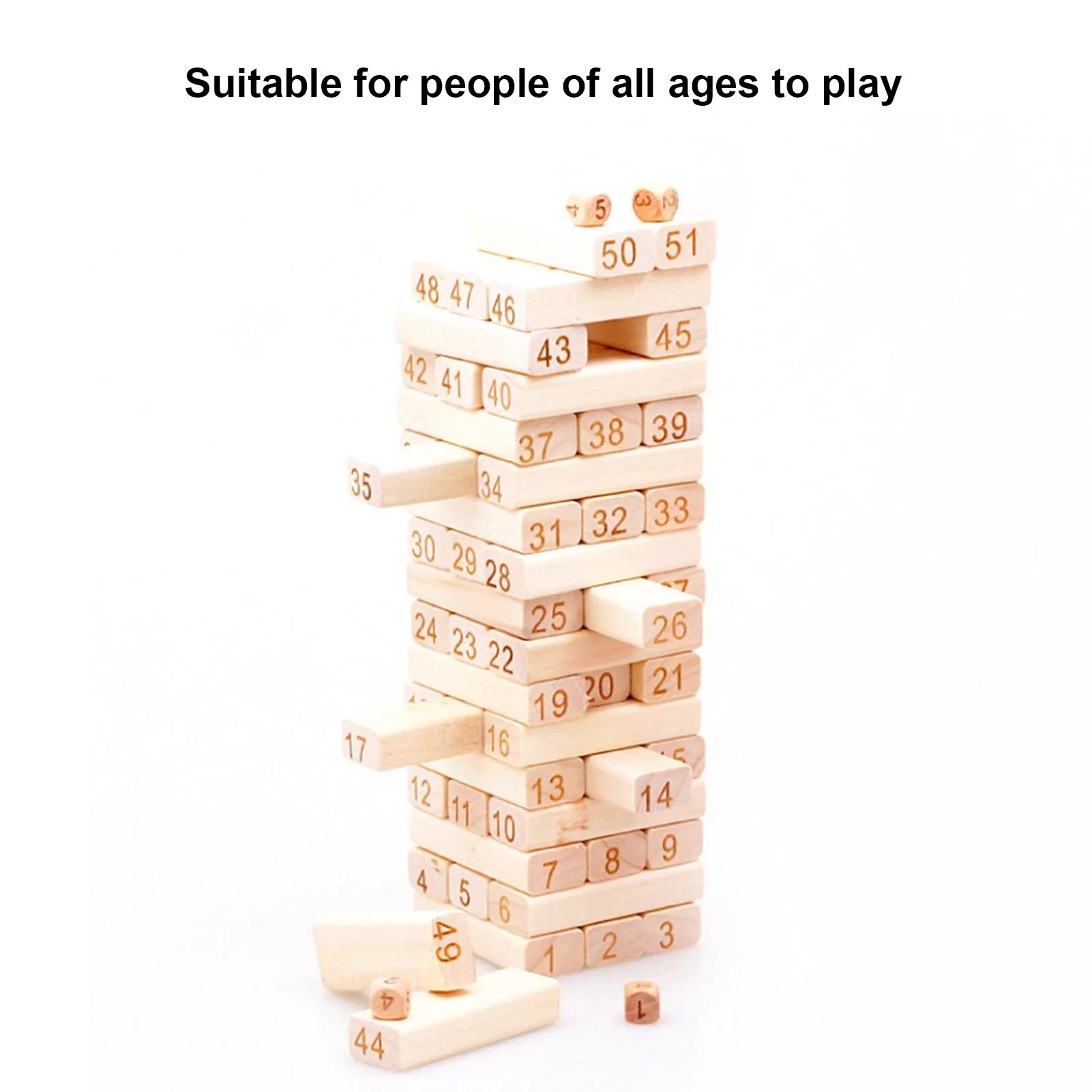 

Wooden Stacking Tumbling Tower Blocks Educational Toys Kids Interaction Game Wood Digital Building Blocks Toys Children