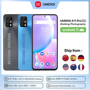 umidigi a11 pro max global version smartphone mediatek helio g80 6 8fhd display 4gb 128gb 48mp ai triple camera 5150mah free global shipping