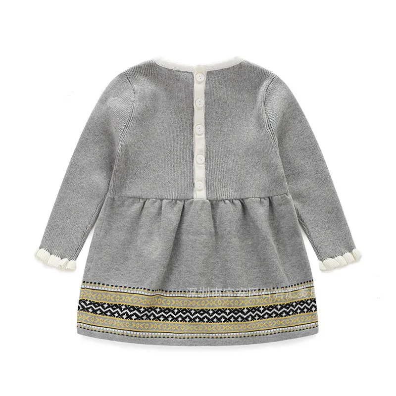 Высокое качество однотонное трикотажное платье для маленьких девочек Одежда