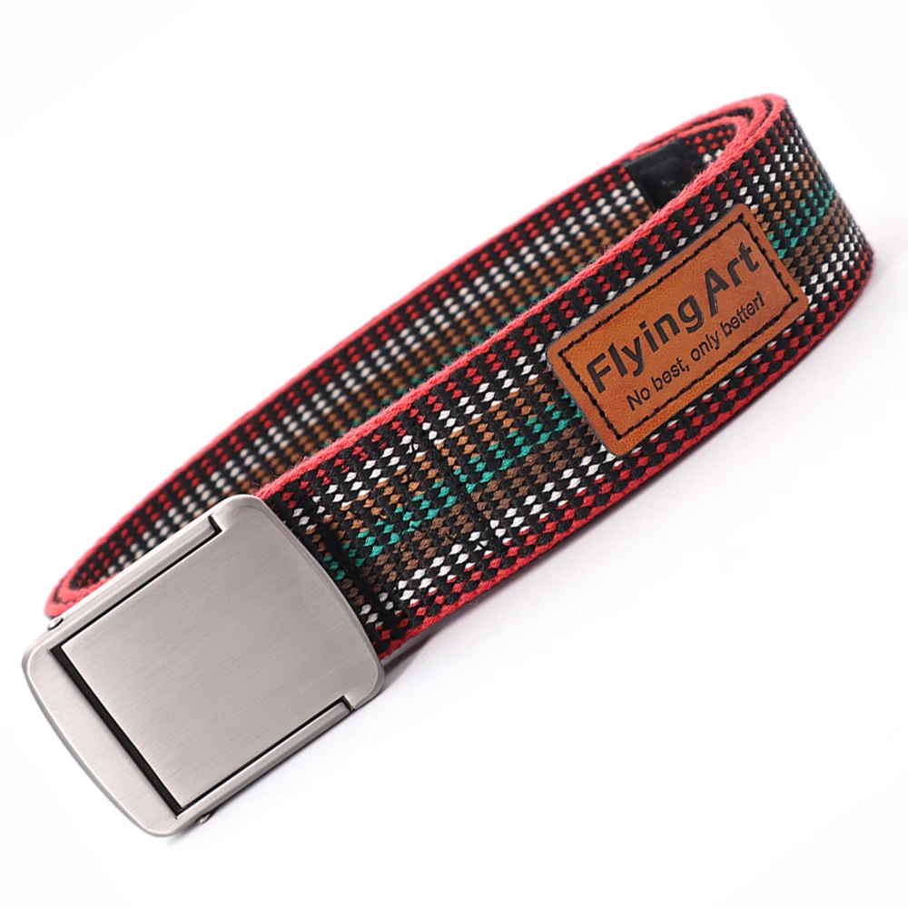 Ремень в этническую полоску для мужчин и женщин износостойкий модный кожаный