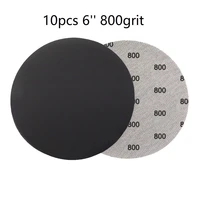 10pcs 6 wetdry sandpapers 600800100015002000 grit black silicon carbide round hook and loop sanding discs for polishing