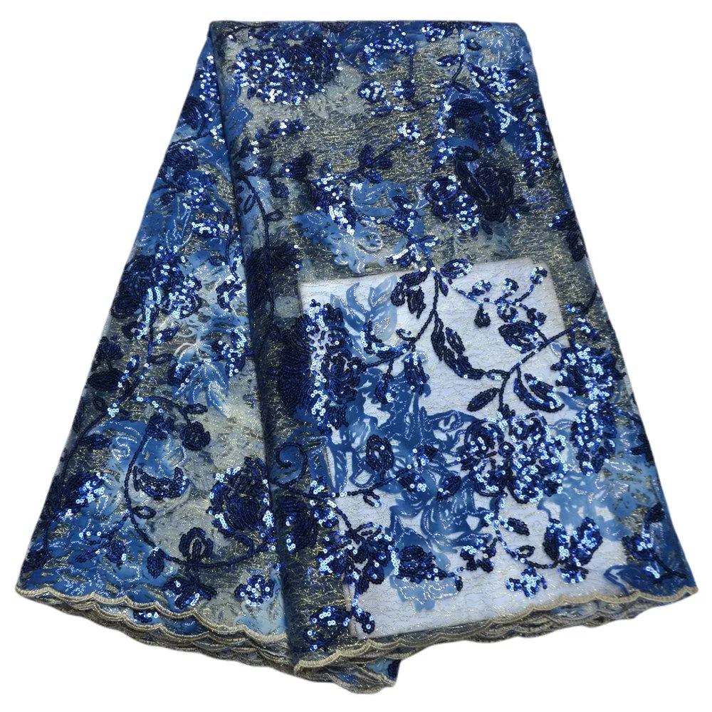 

Most Popular Green French Lace With Shiny Sequins Velvet Embroidery African Mesh Tulle Fabric Nigerian Inspired Robe Wear