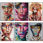 Цветная художественная живопись граффити, Женская Абстрактная Картина на холсте, печатные плакаты и принты, современная домашняя картина для украшения стен