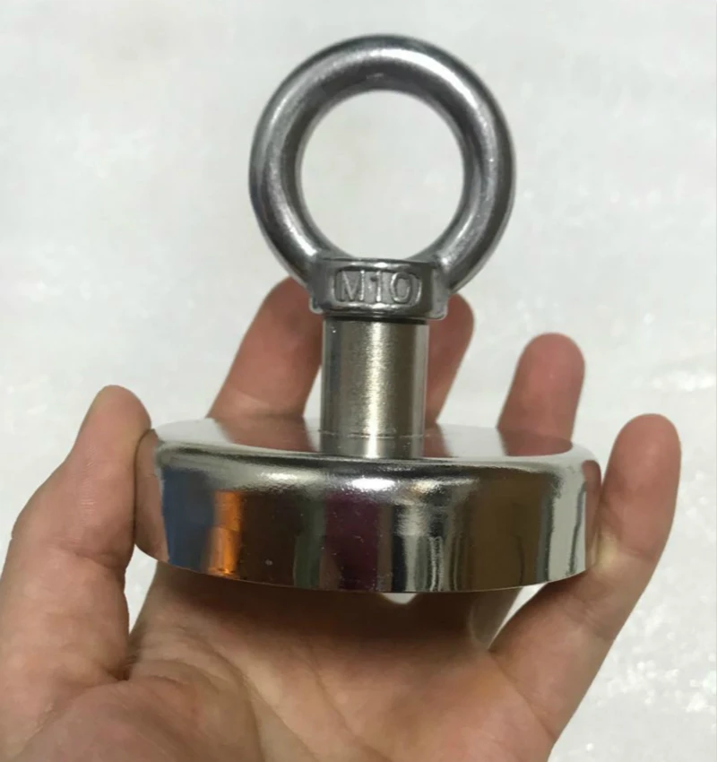 Мощный Неодимовый рыболовный магнит диаметр 75 мм максимальная сила тяги по