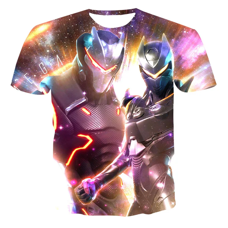 

Summer New T-Shirt Fashion Men'S Retro Streetwear 3d Color Printing With Robot Head Men'S Short-Sleeved T-Shirt O-Neck T-Shirt X