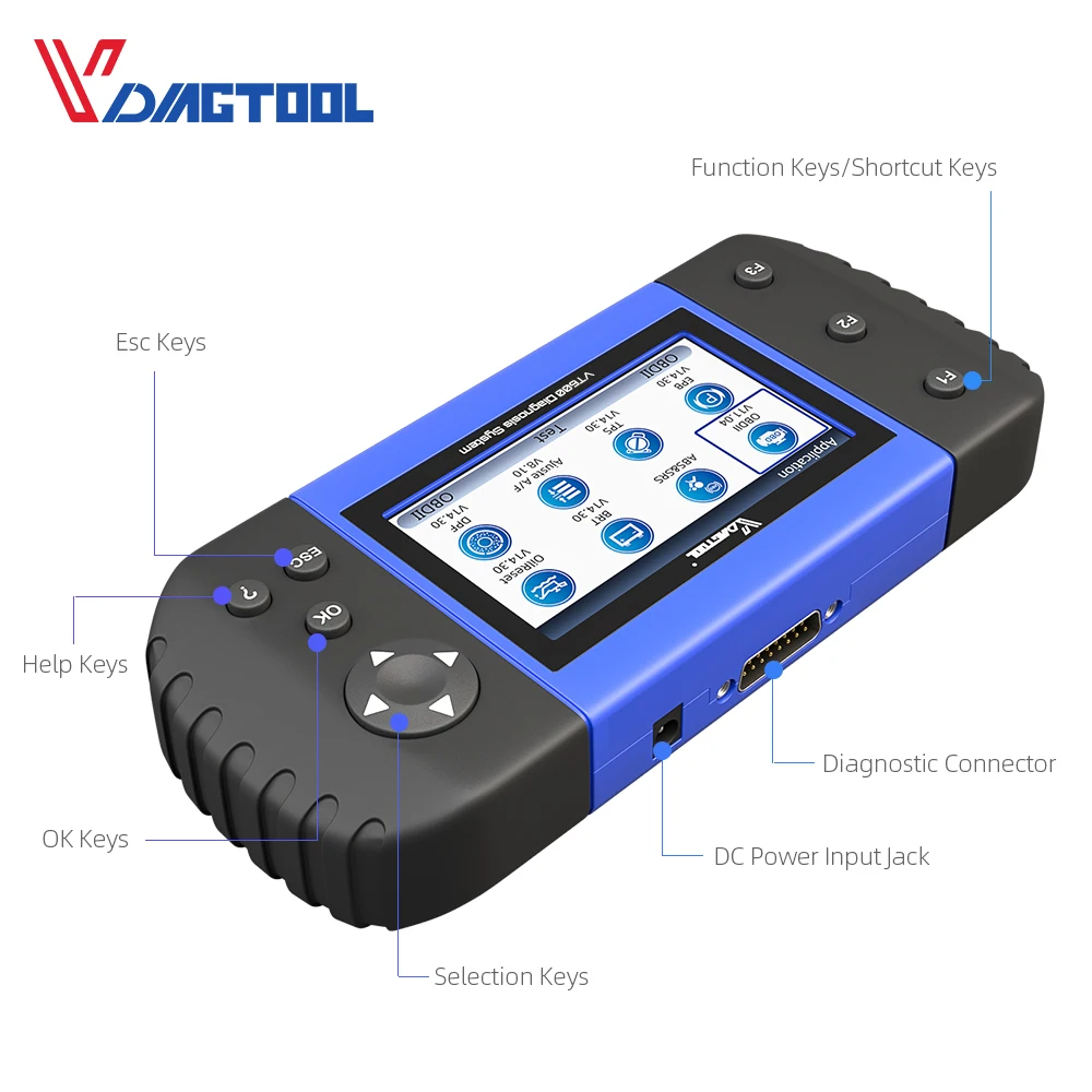 OBD2 сканер VDIAGTOOL VT600 двигатель ABS SRS EPB обслуживание масла Сброс инжектор