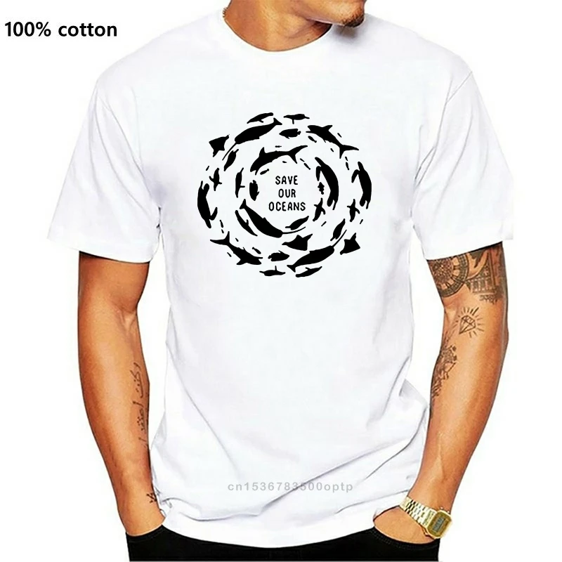 

New Top Men's T shirt Short Sleeve Save our oceans sharks whales turtles sealife Hombre O Neck sharks turtles Tee Shirts
