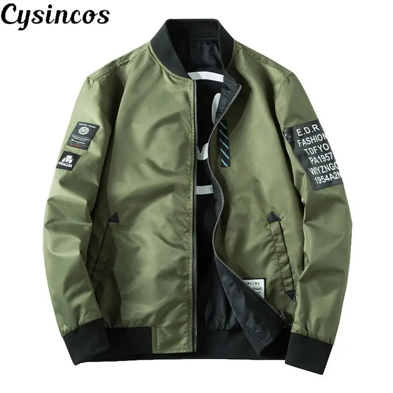 CYSINCOS мужские легкие куртки осенне зимняя верхняя одежда на молнии тонкие хип хоп