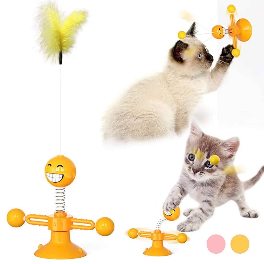 

Hot-selling cat chasing toy cat tumbler swing toy kitten interactive balance rotating wheeled car and catnip interesting pet toy
