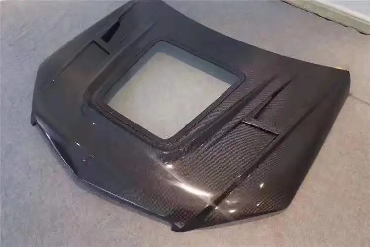 Carbon Fiber Clear Glass Front Bumper Engine Hood Vent Cover Fits For Benz C-Class W204 C63 AMG 2008