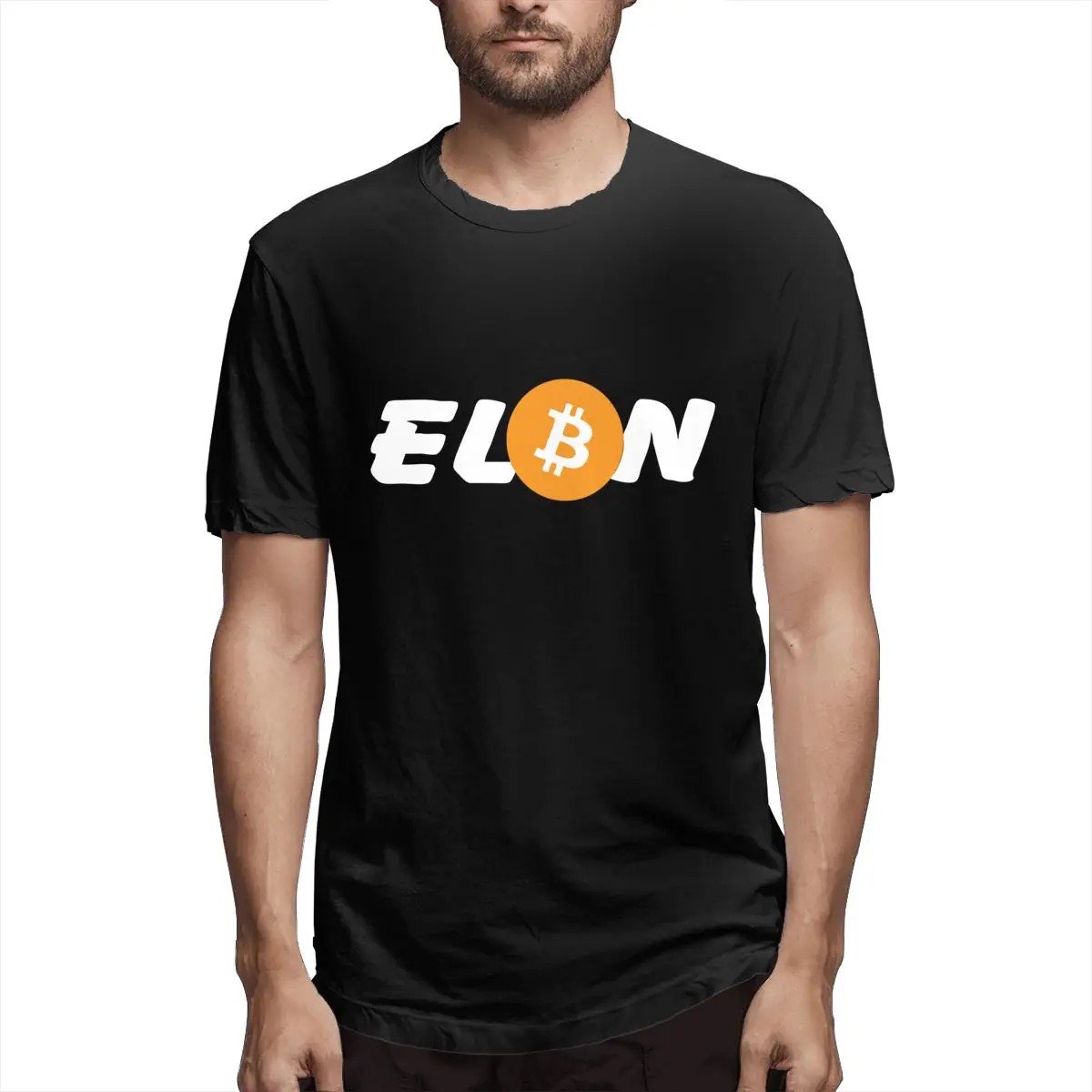 

Elon Musk Bitcoin Men Classic T-Shirt Humor Tee Shirt Short Sleeve Crewneck T-Shirt 100% Cotton Printed Clothes