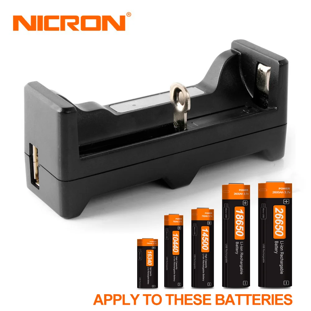 NICRON USB литий ионная батарея Универсальное зарядное устройство 5В 1А применимо к