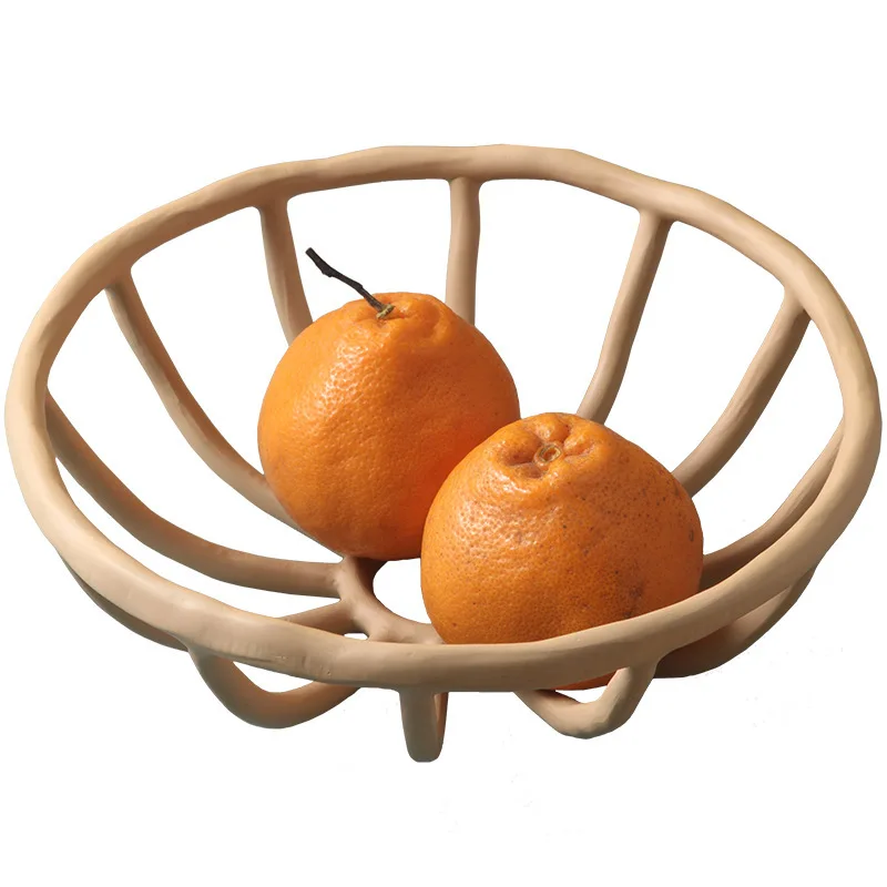 

Nordic ins wind simple Morandi fruit plate, living room coffee table hollow storage decoration
