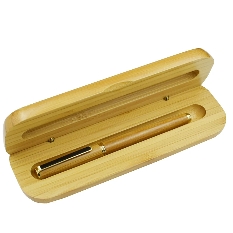 Гелевая ручка с чехлом набор из натурального бамбукового материала роскошная в