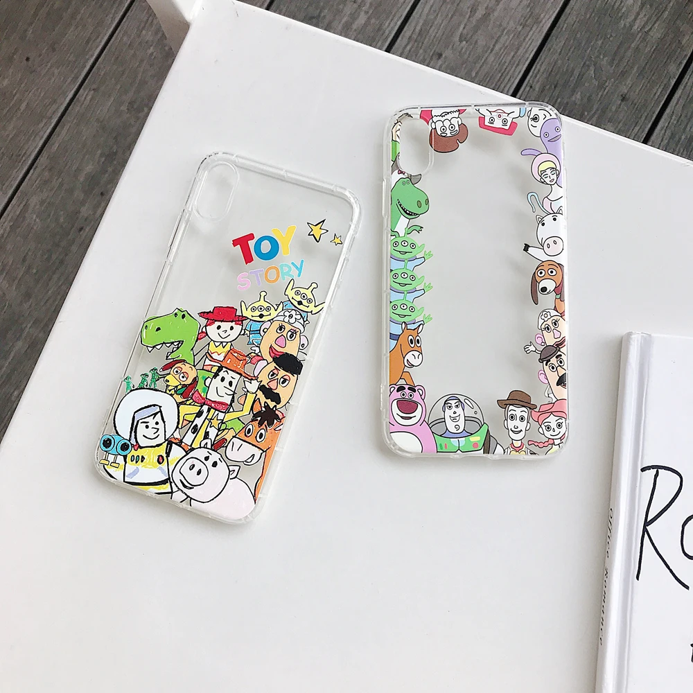 Чехол для телефона с мультяшными игрушками iPhone 11 Pro X XR XS Max мягкий прозрачный
