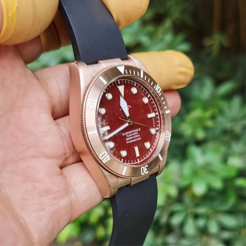 Модные Мужские автоматические механические часы 200 м с бронзовой подводной
