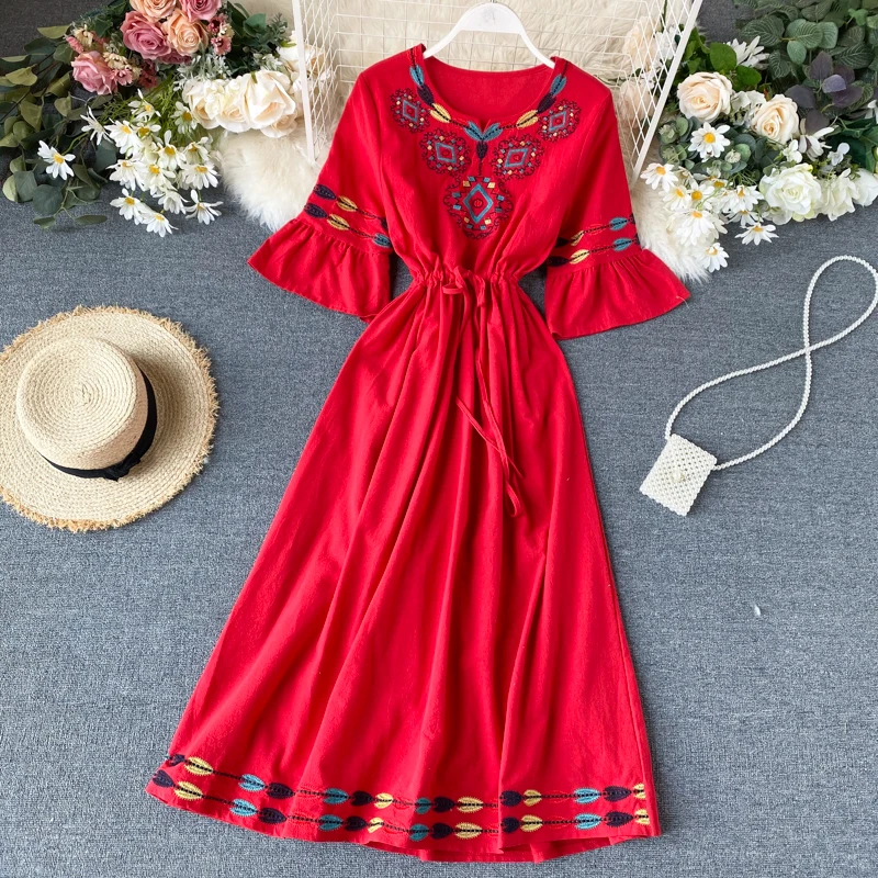 Женское облегающее Платье макси с цветочным принтом богемное платье ручной