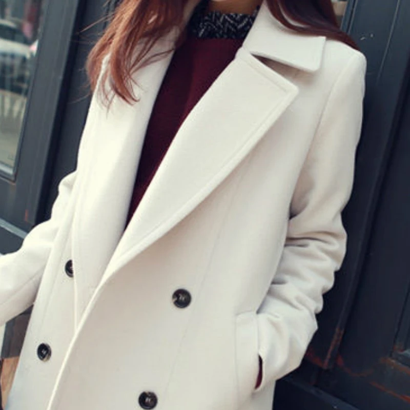 

Trench Women Solid Notched Collar Double Breasted Large Size 3XL Loose Trendy British Style Elegant Streetwear Womens Coats Chic