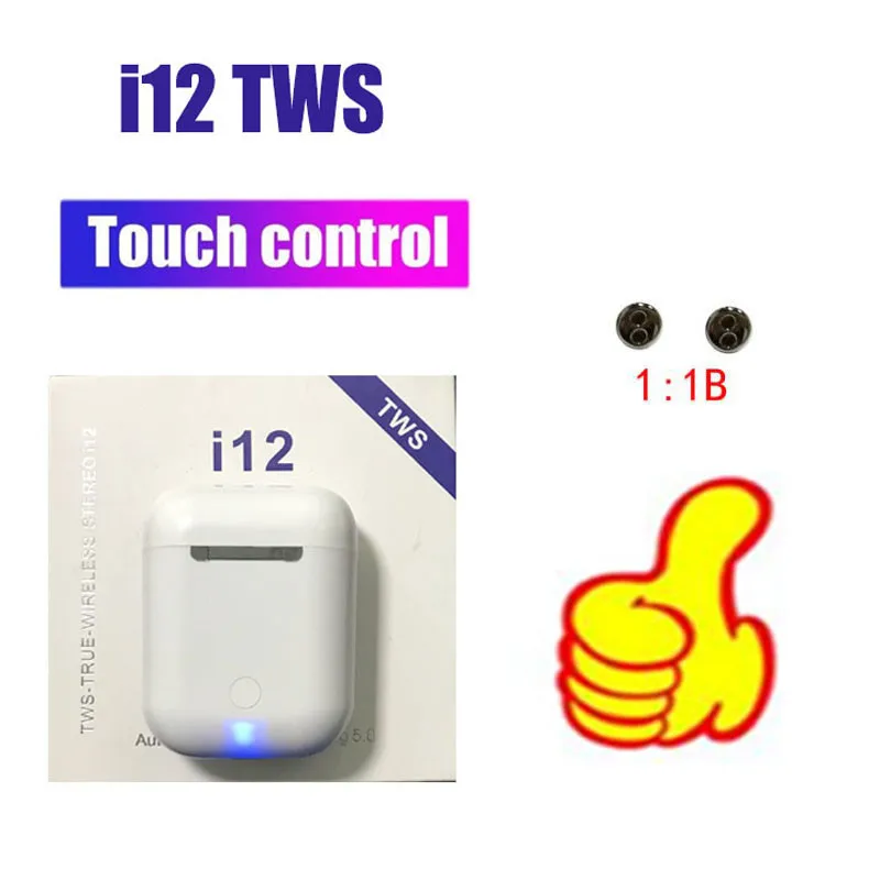 I12 tws Bluetooth наушники беспроводные наушники сенсорное управление наушники 3D объемный звук и чехол для зарядки iPhone Android телефон