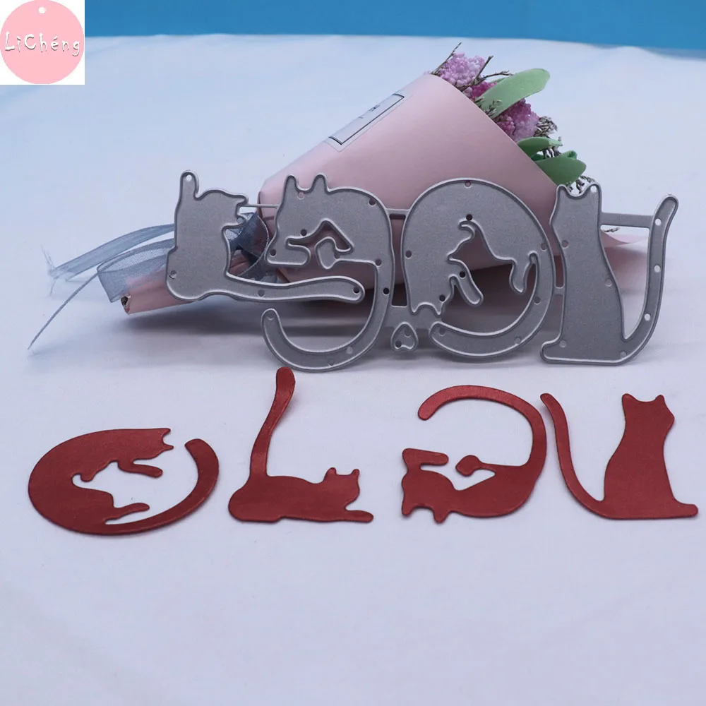 Милые кошки металлические резные штампы Скрапбукинг фото открытки в альбом