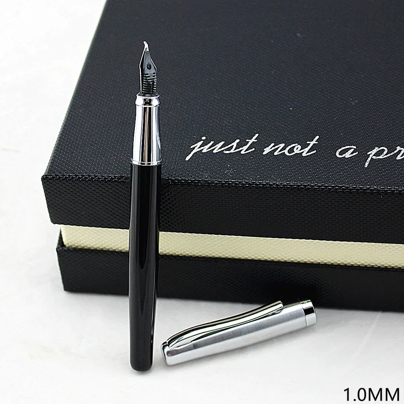 Ручка перьевая матовая черная и золотая 209 мм с наконечником 0 5 мм|fountain pen|quality fountain