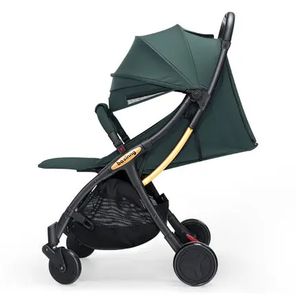 dark green Портативная складная детская коляска, kinderwgen, откидывающийся в комплекте для новорожденных, Автоматическое Складывание, светильник для посадки на самолете - Цвет: dark green