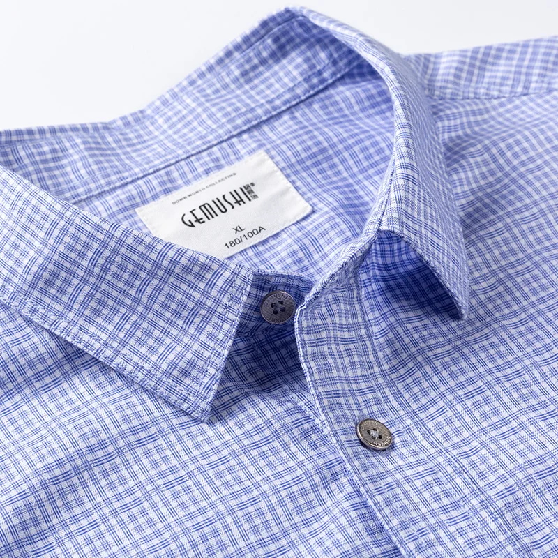 Новые мужские высококачественные весенне летние клетчатые рубашки с коротким