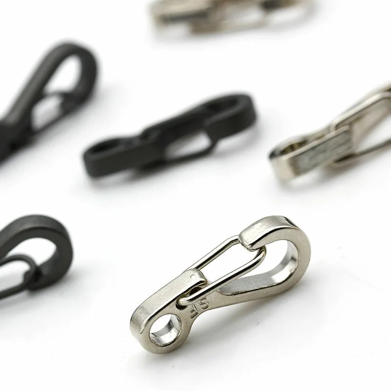 

10Pcs/Set Carabiner Mini Stainless Steel Key Buckle Snap Spring Clip Hook Quick Connection Key Buckle Hooks For Outdoor Camping