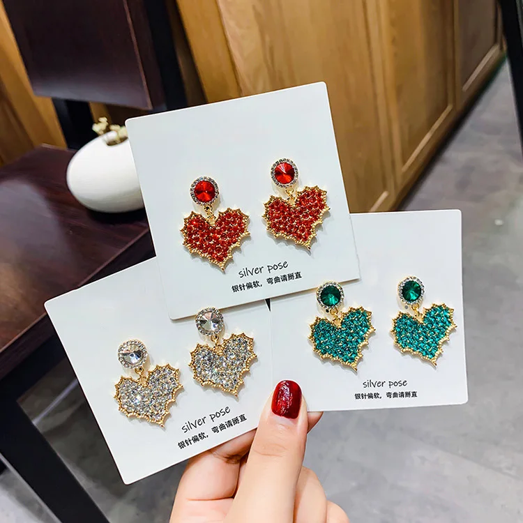 Изящный милый черный акриловый Фианит циркон кристалл серьги гвоздики в форме