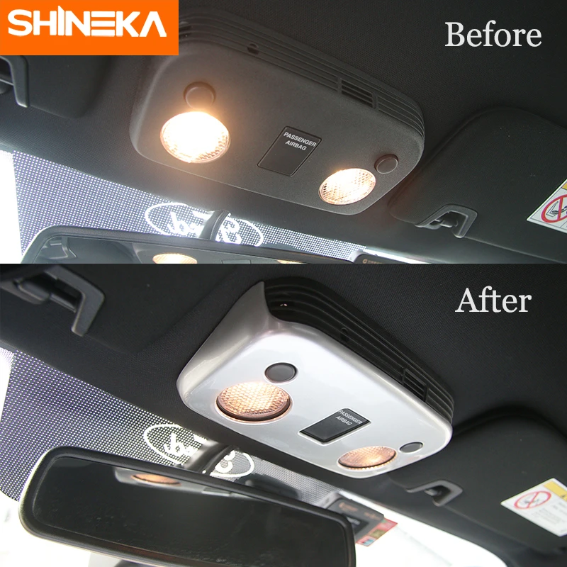 

SHINEKA Interior Accessories For Ford Mustang 2009-2013 Car Roof Reading lamp Panel Decoration Covers For Ford Mustang 2015-2017