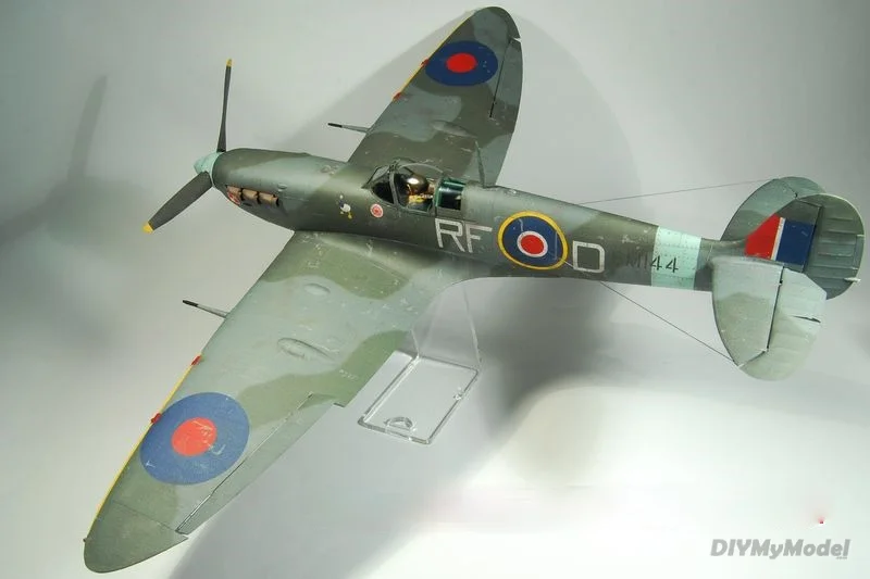 DIYMyMode1:33 escala WW2 brit&aacute;nico supermarino Spitfire MK. Vb-Kit de modelos de papel para manualidades, rompecabezas, hecho a mano juguete, bricolaje-0
