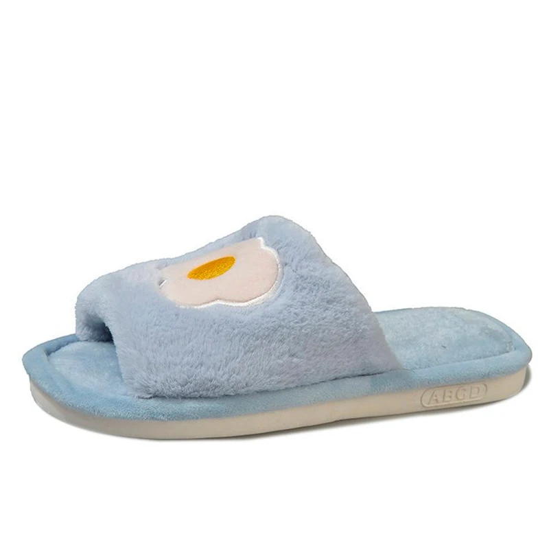 

Women's Home Slippers Cartoons Lovely Sweet Embroider Female Spring & Autumn Bedroom Shoes Soft Ladies Indoor Keep Warm Footwear