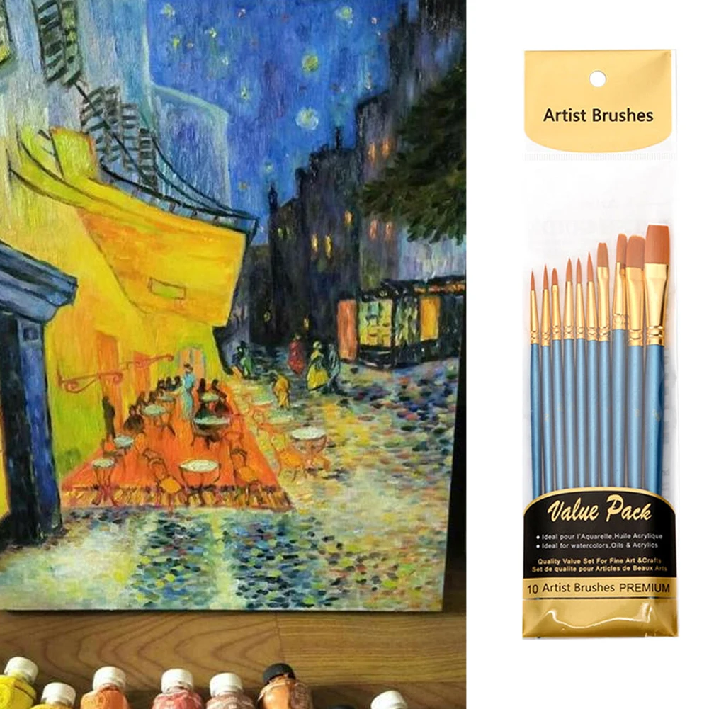 10 шт./компл. акварель акриловое масло для студентов круглый заостренный