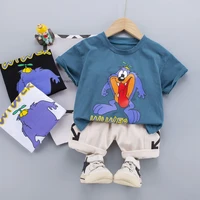 baby boy outfits clothes summer sets 2021 cartoon 1 2 3 4 years kids cotton t shit short pants children clohing